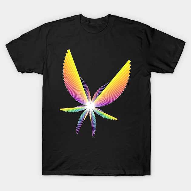 Dusk Angel Seraphim | Flying Six Wing Bar Chart Black T-Shirt by aRtVerse